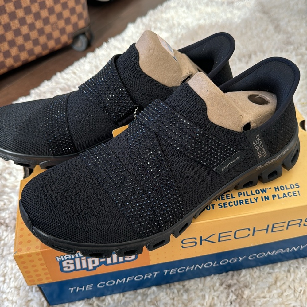 Skechers Black Slip-On Sneakers